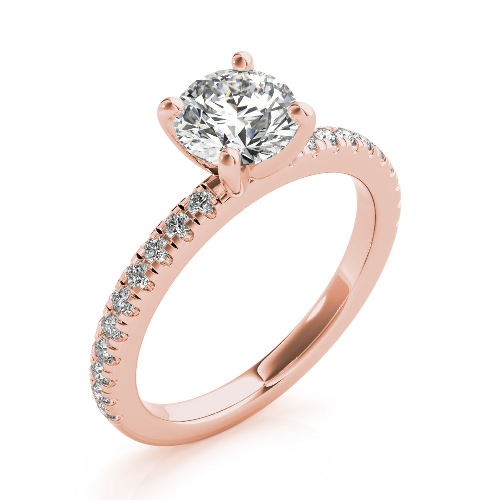 Alyssa V-Prong Round Diamond Engagement Ring Setting