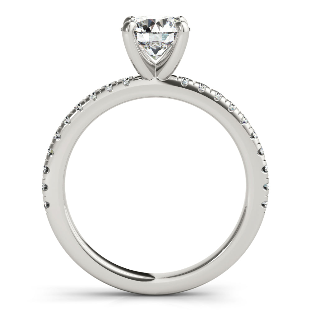 Alyssa V Prong Round Lab Grown Diamond Ring