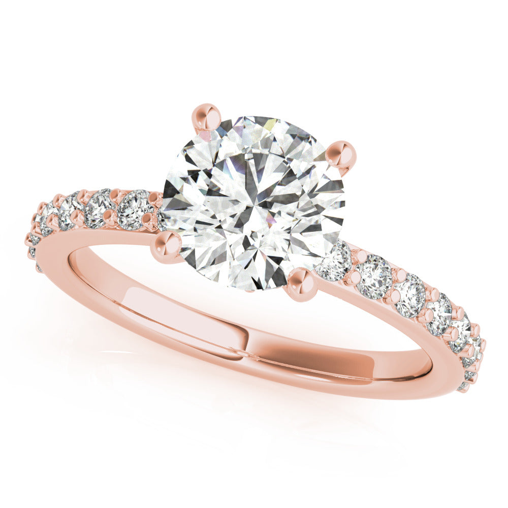 Allegra Round Diamond Bridge Engagement Ring Setting