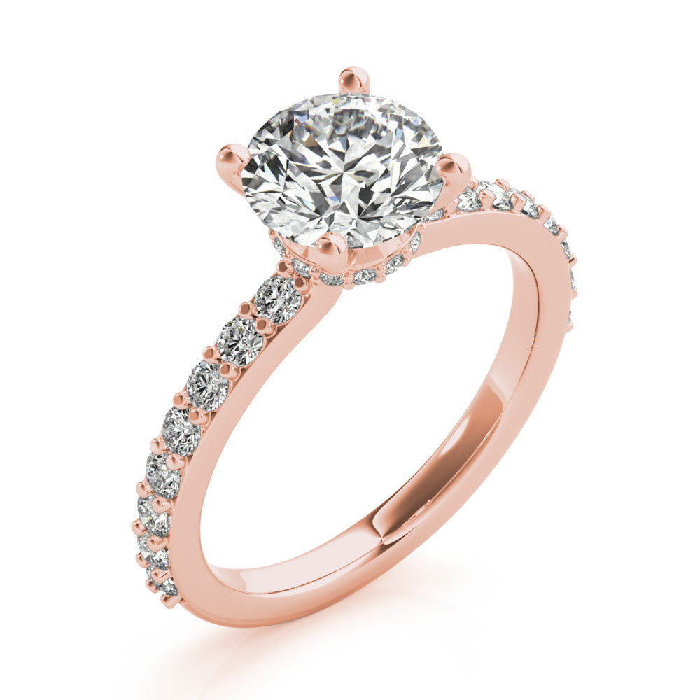 Allegra Round Diamond Bridge Engagement Ring Setting