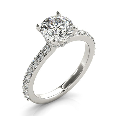 Allegra Round Diamond Bridge Engagement Ring Setting