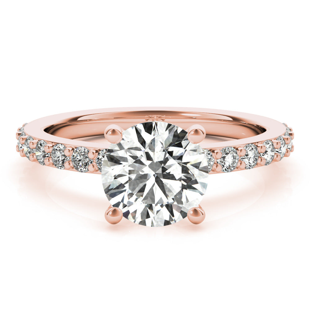 Allegra Round Diamond Bridge Engagement Ring Setting