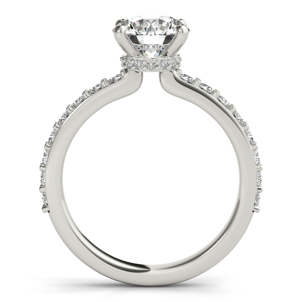 Allegra Round Diamond Bridge Engagement Ring Setting