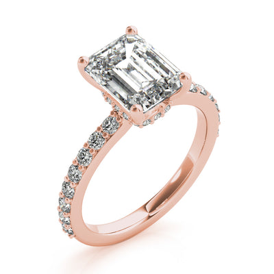 Allegra Emerald Cut Diamond Bridge Engagement Ring Setting