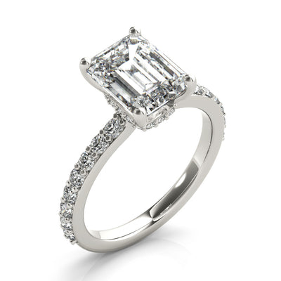 Allegra Emerald Cut Diamond Bridge Engagement Ring Setting