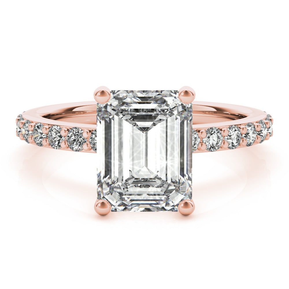 Allegra Emerald Cut Diamond Bridge Engagement Ring Setting