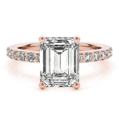 Allegra Emerald Cut Diamond Bridge Engagement Ring Setting