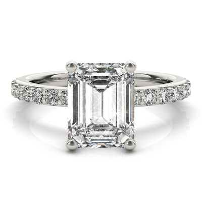 Allegra Emerald Cut Diamond Bridge Engagement Ring Setting