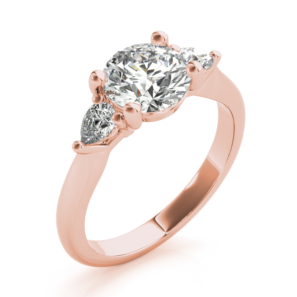 Charlotte Round Diamond and Petite Pear Engagement Ring Setting