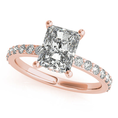 Allegra Radiant Cut Diamond Bridge Engagement Ring Setting