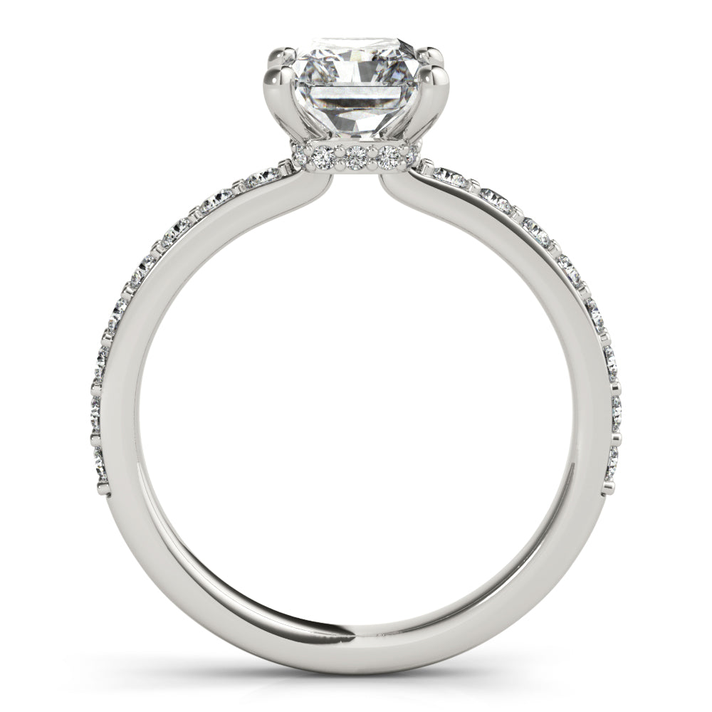 Allegra Radiant Cut Diamond Bridge Engagement Ring Setting