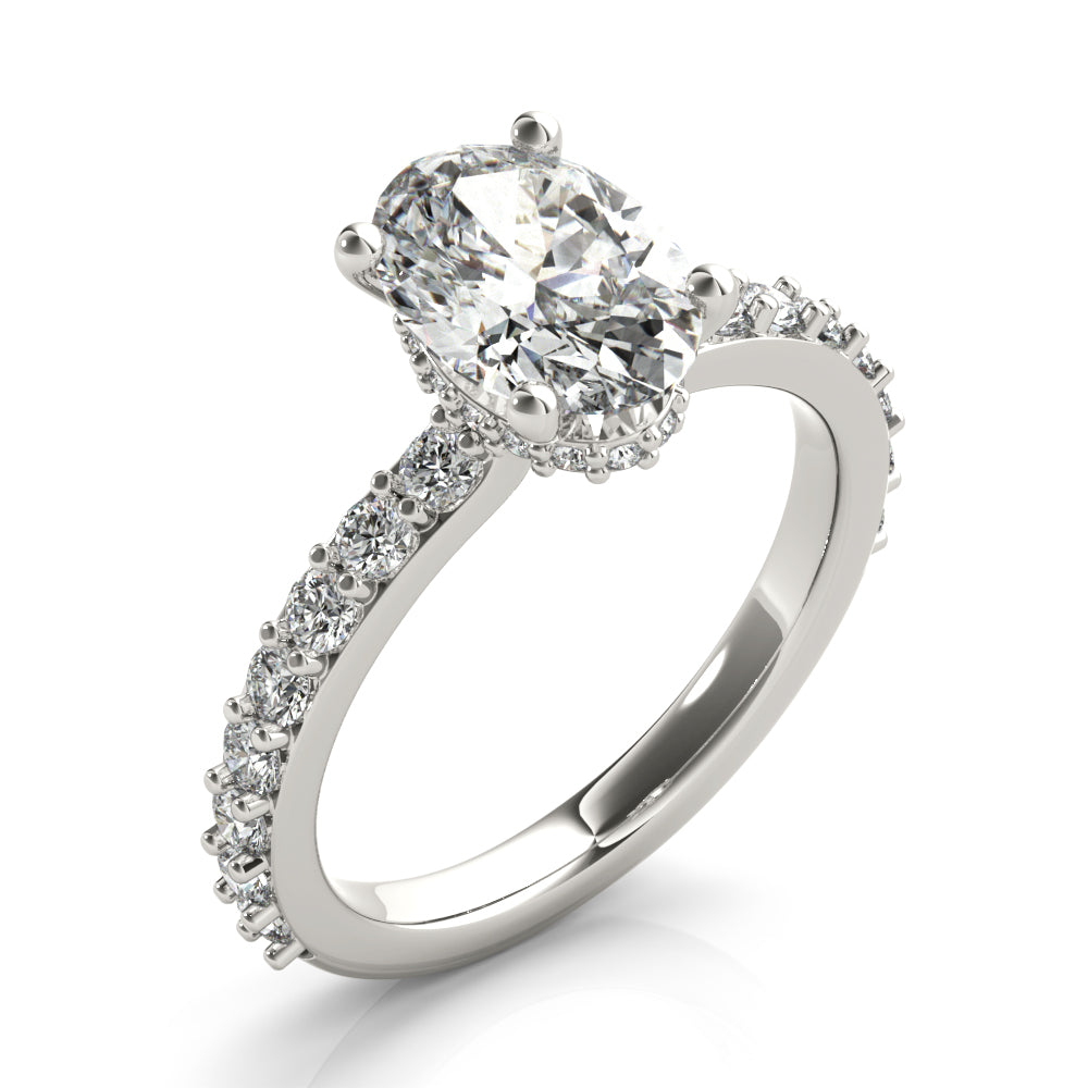 Allegra Oval Diamond Bridge Engagement Ring Setting