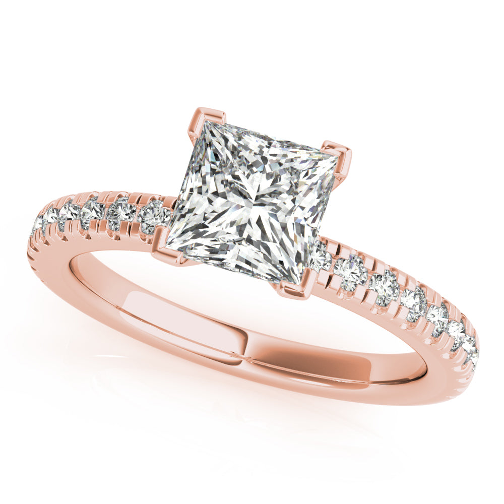 Alyssa V-Prong Princess Cut Engagement Ring Setting