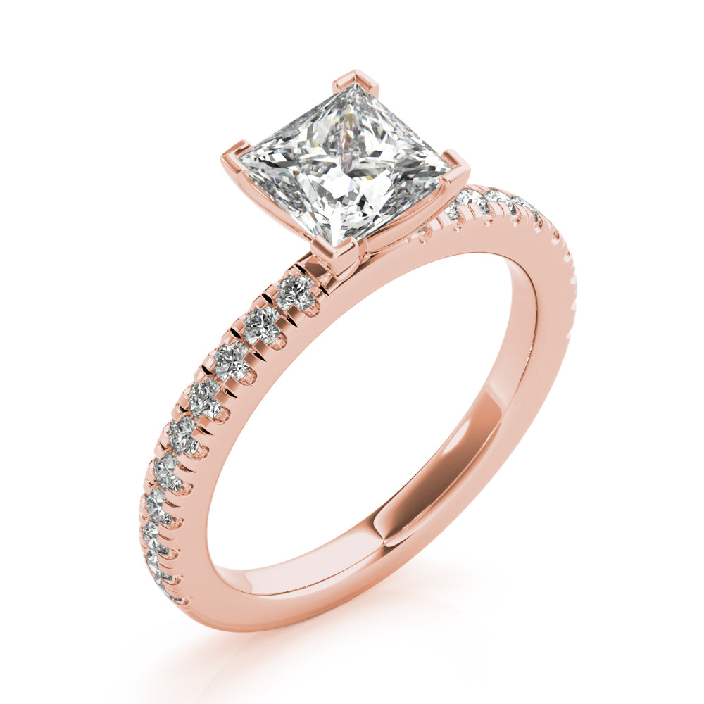 Alyssa V-Prong Princess Cut Engagement Ring Setting