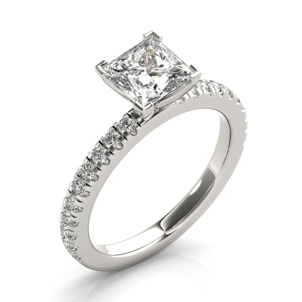 Alyssa V-Prong Princess Cut Engagement Ring Setting