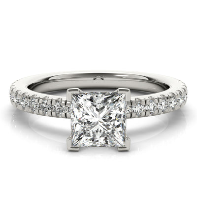 Alyssa V-Prong Princess Cut Engagement Ring Setting