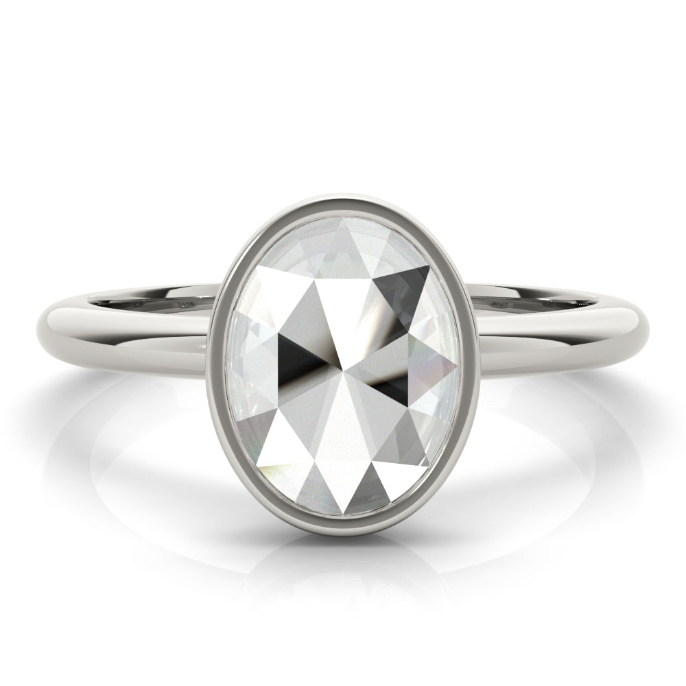 Oval Bezel Engagement Ring Setting