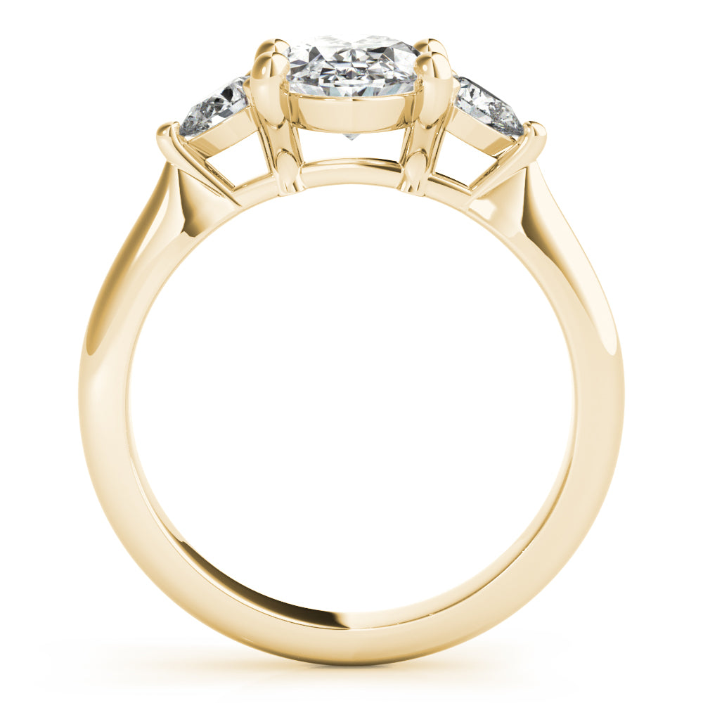 Charlotte Oval Diamond and Petite Pear Engagement Ring Setting