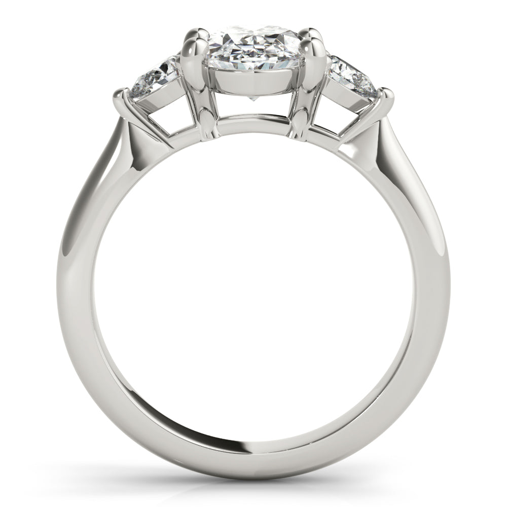 Charlotte Oval Diamond and Petite Pear Engagement Ring Setting