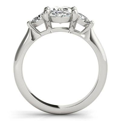 Charlotte Oval Diamond and Petite Pear Engagement Ring Setting