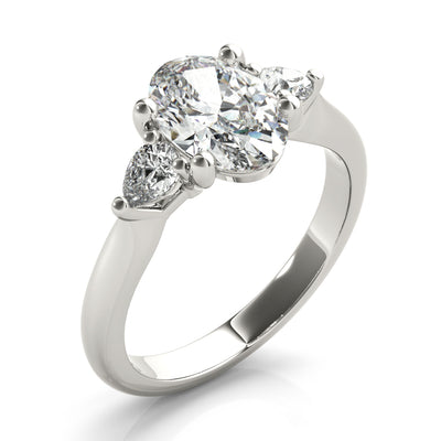 Charlotte Oval Diamond and Petite Pear Engagement Ring Setting