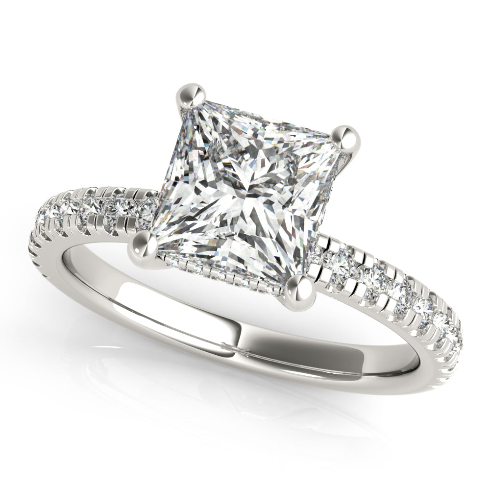 Alyssa Square Princess Cut Diamond Engagement Ring Setting