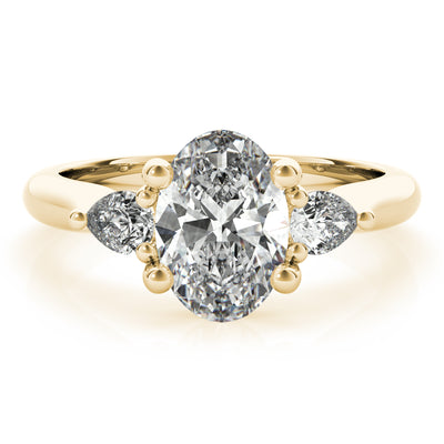 Charlotte Oval Diamond and Petite Pear Engagement Ring Setting