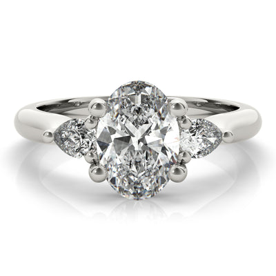 Charlotte Oval Diamond and Petite Pear Engagement Ring Setting