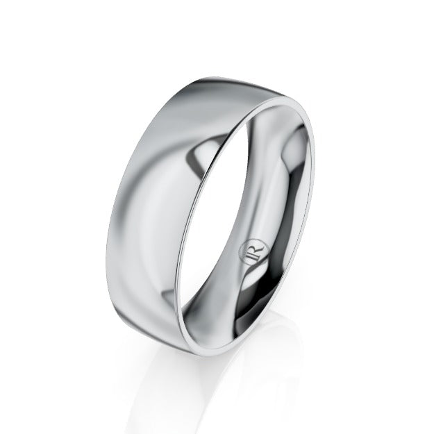 Brushed Quarter Round Platinum 950 Wedding Ring