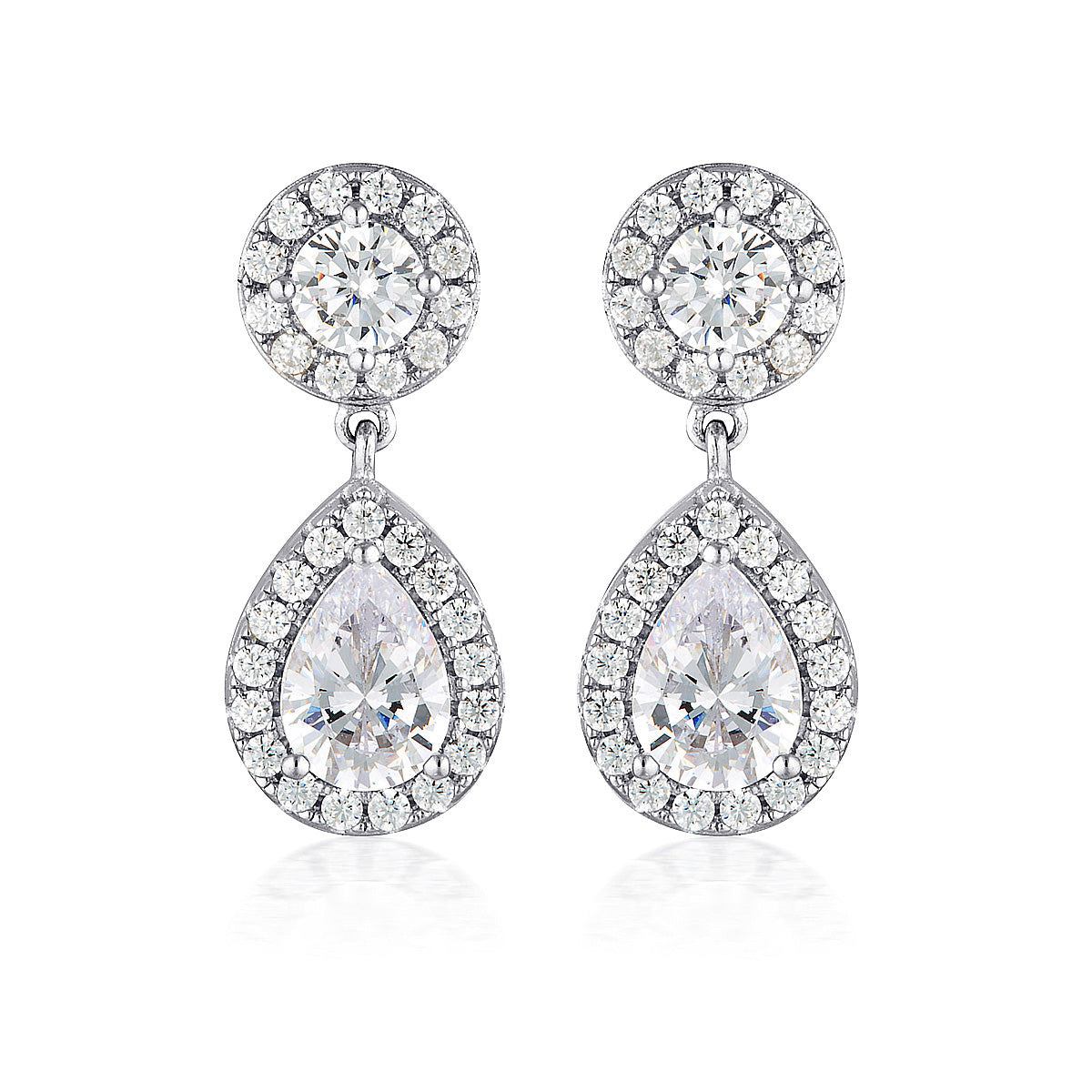 WHITE CZ RHODIUM 3MILS EARRING