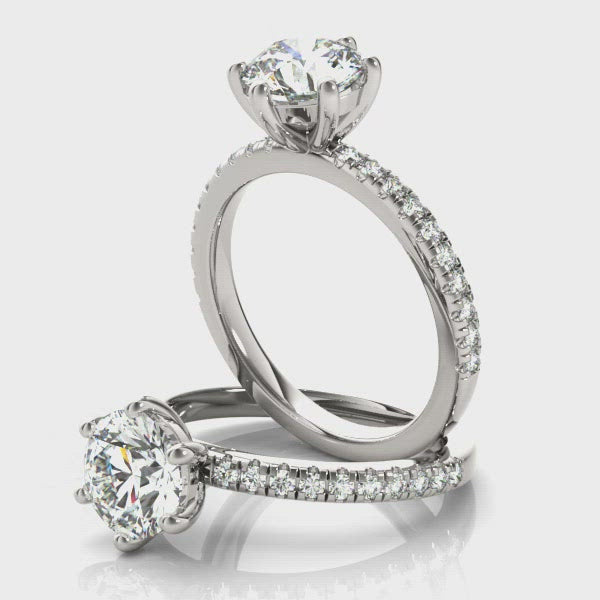 Alyssa 6-Prong Round Diamond Engagement Ring Setting (without Hidden Halo)